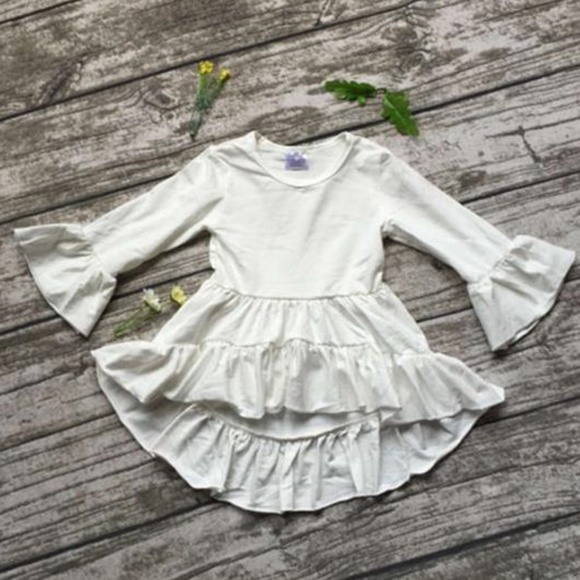 BellaDonna Boutique - Two Peas in a Pod Other - White Soft Cotton Dress - Simplicity Long Sleeves